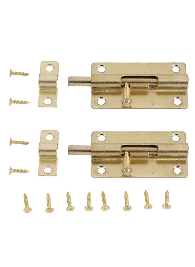 LAWAZIM Sliding Latch Lock - 2 Piece, Copper Plated - Barrel Bolt Latch with Screws, Pre-Drilled Holes, Smooth Sliding Mechanism - Ideal for Securing Doors, Gates, Cabinets, Sheds Storage Areas  - Image 3