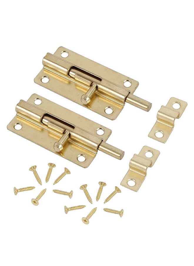 LAWAZIM Sliding Latch Lock - 2 Piece, Copper Plated - Barrel Bolt Latch with Screws, Pre-Drilled Holes, Smooth Sliding Mechanism - Ideal for Securing Doors, Gates, Cabinets, Sheds Storage Areas  - Image 4