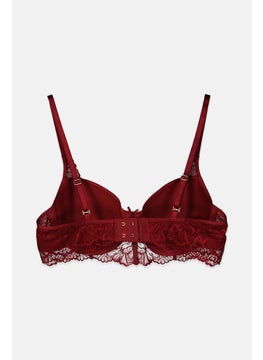 Tchibo Women Lightly Padded Wired Bra, Maroon  - Image 2