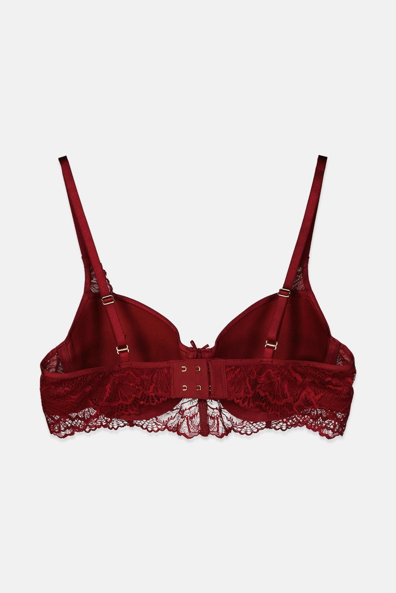 Tchibo Women Lightly Padded Wired Bra, Maroon  - Image 2