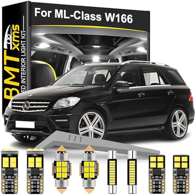 BMT xms طقم إضاءة داخلية LED مكون من 17 قطعة بديلة لسيارة مرسيدس بنز الفئة M GleClass W166 2012-2019، مصابيح بيضاء باردة 6000 كلفن - Image 1