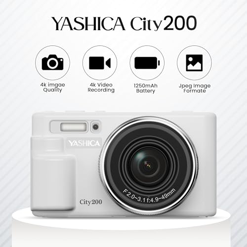 Yashica City 200 13MP 5K Ultra HD Digital Camera, White - Image 2