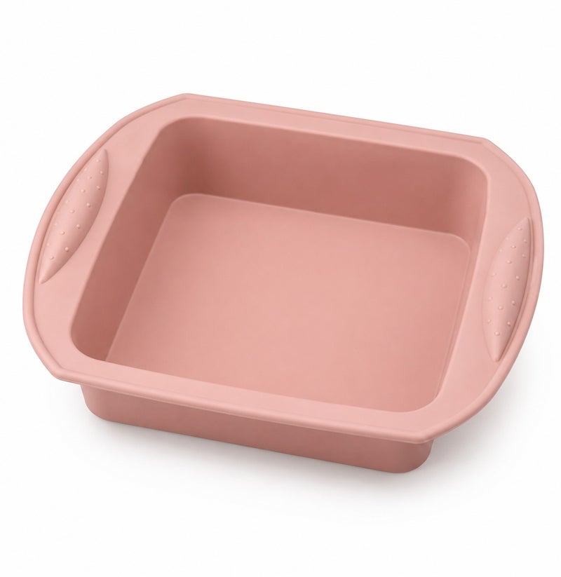 BLACKSTONE Nonstick Silicone Bake Pan, 26 x 24 x 5 cm, Cake Mold for Cakes and Brownies, Oven Safe Bakeware, Pink, BSSP02 - Image 1