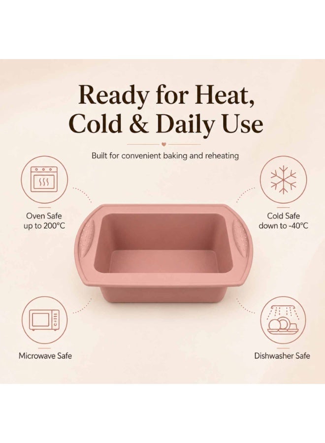 BLACKSTONE Nonstick Silicone Bake Pan, 26 x 24 x 5 cm, Cake Mold for Cakes and Brownies, Oven Safe Bakeware, Pink, BSSP02 - Image 4