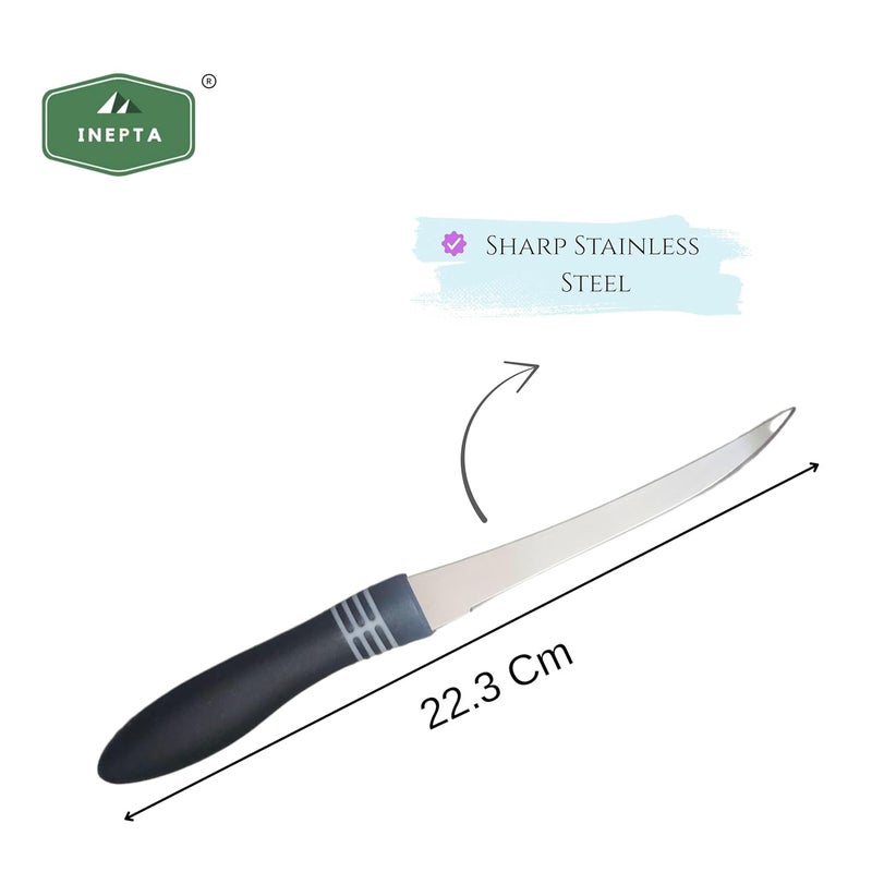 INEPTA Premium Black Stainless Steel Knife with Sharp Blade, Rustproof Design, Ergonomic Grip, Durable Kitchen Tool for Precise Cutting of Vegetables, Fruits, and Everyday Cooking (Pack of 2) - Image 2