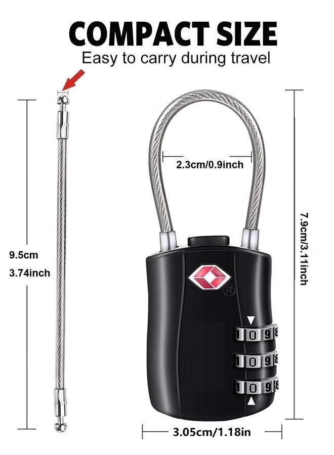 TSA Approved Luggage Combination Locks, (2 Pack) Combination Padlock with Alloy Body TSA Lock for Travel Bag, Suit Case, Lockers, Gym, Bike Locks or Other - Image 5