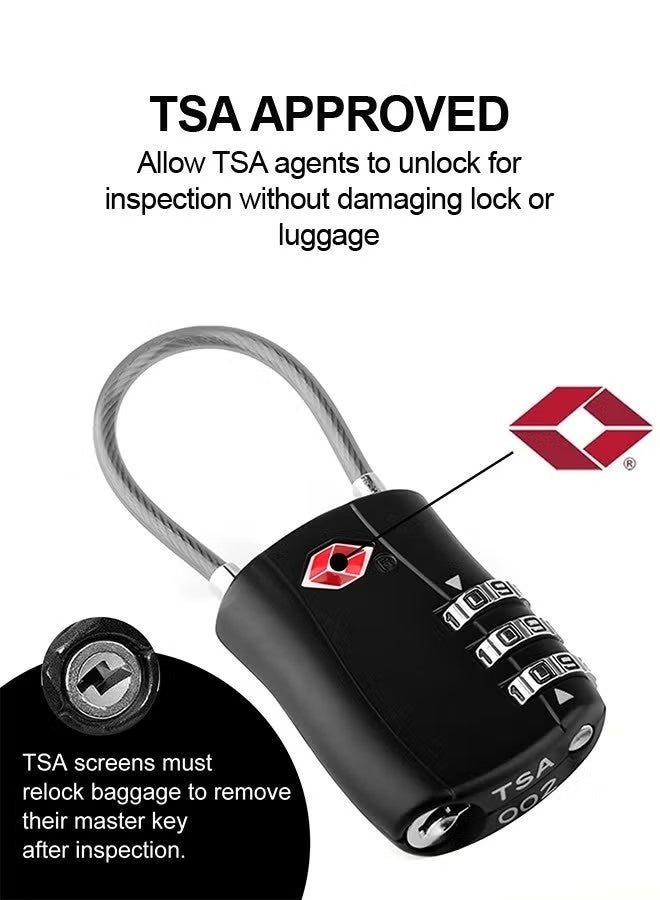 TSA Approved Luggage Combination Locks, (2 Pack) Combination Padlock with Alloy Body TSA Lock for Travel Bag, Suit Case, Lockers, Gym, Bike Locks or Other - Image 3