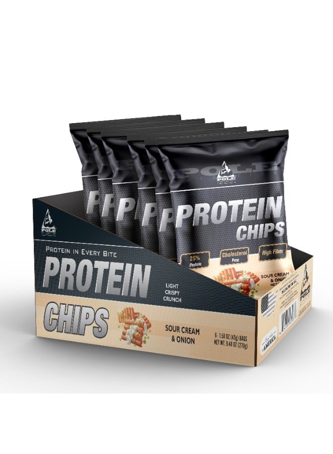 POLE NUTRITION رقائق البروتين - كريمة حامضة وبصل (عبوة من 6) - Image 1
