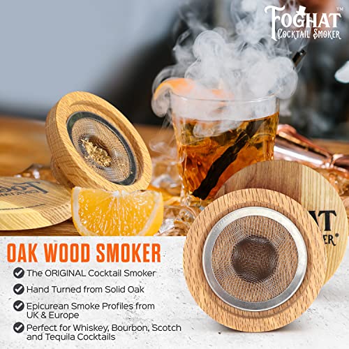 THOUSAND OAKS BARREL Foghat Cocktail Smoker W/ Bourbon Barrel Wood Shavings-Infuse Cocktails, Wine, Whiskey, Cheese, Meats, Dried Fruits, Salt and More!-Smoking Glass Cloche Accessories - Image 2