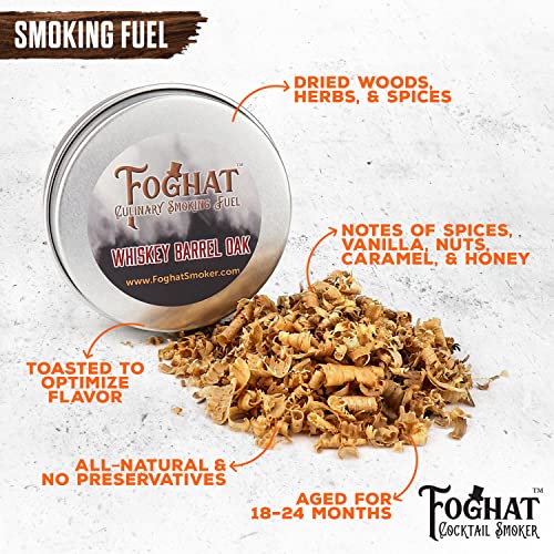 THOUSAND OAKS BARREL Foghat Cocktail Smoker W/ Bourbon Barrel Wood Shavings-Infuse Cocktails, Wine, Whiskey, Cheese, Meats, Dried Fruits, Salt and More!-Smoking Glass Cloche Accessories - Image 4