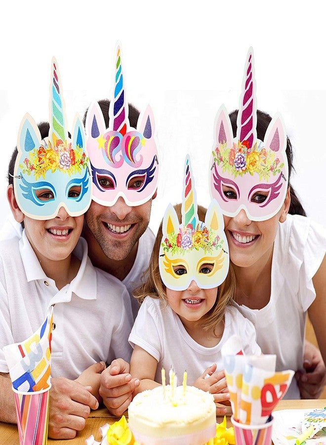 Festiko® 24Pcs Unicorn Birthday Party Favors, Unicorn Masks for Girls, Kids Goodie Bag Stuffers, Unicorn Paper Masks, Unicorn Theme Party Decorations Favor Supplies, 6 Styles - Image 5