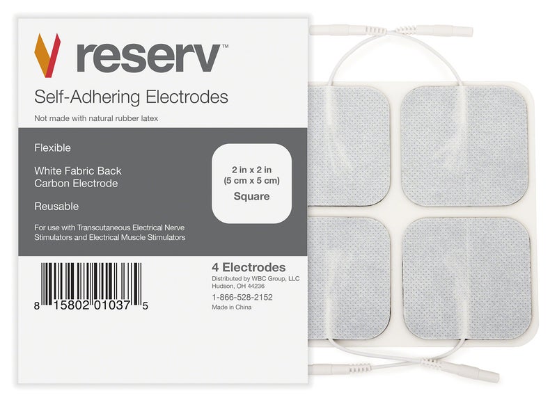 Reserv reserv 2 x 2 Premium ReUsable Self Adhesive Electrode Pads for TENSEMS Unit Fabric Backed Pads with Premium Gel Latex Free 12 Pack 20 electrodes