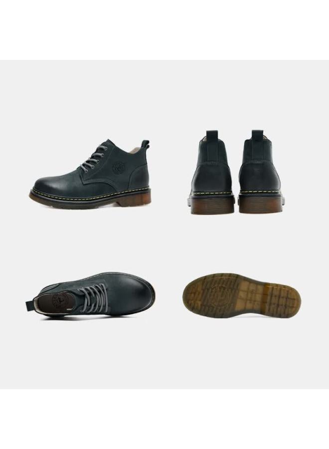 Mellen British Fashion Work Boots Trendy Martin Boots Vintage Casual Men's Boots Mrd97329 Dark Blue Size 38 - Image 2
