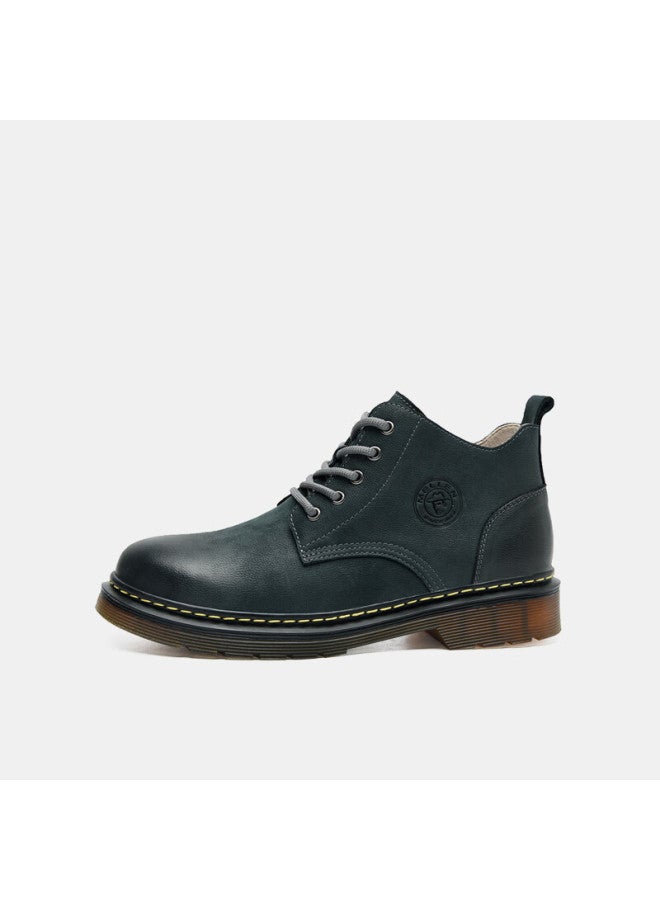 Mellen British Fashion Work Boots Trendy Martin Boots Vintage Casual Men's Boots Mrd97329 Dark Blue Size 38 - Image 1