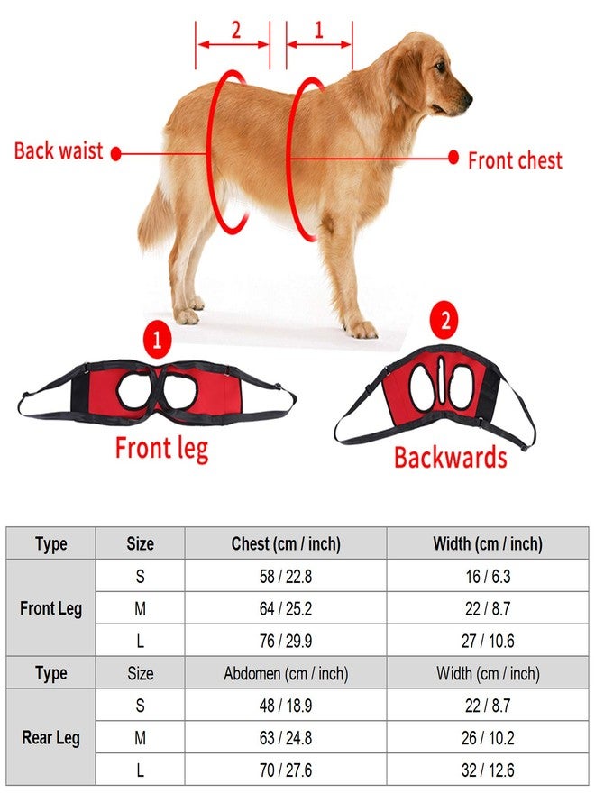 Cocoarm Dog Support Harness, Pet Walking Aid Front and Rear Dog Legs Support Harness Walking Aid Lifting for Old Injured Dogs (Red Front Legs M) - Image 2
