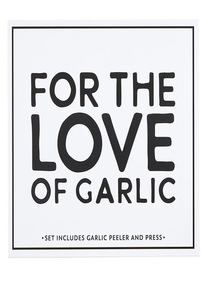 Santa Barbara Design Studio Gift Set Kitchen Essentials Tool Kit Black and White Cardboard Book Gifts, 3-Pieces, Love Garlic - Image 1