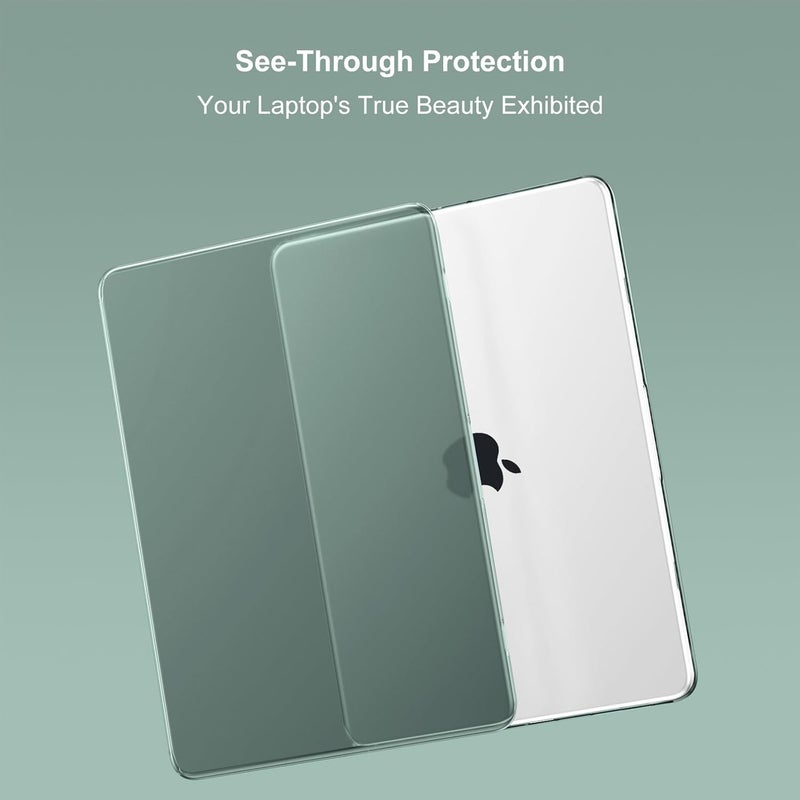 MOSISO Hard Shell Case for MacBook Air 13 inch with Keyboard Cover, Screen Film, and Type C Adapters - Emerald Green - Image 3