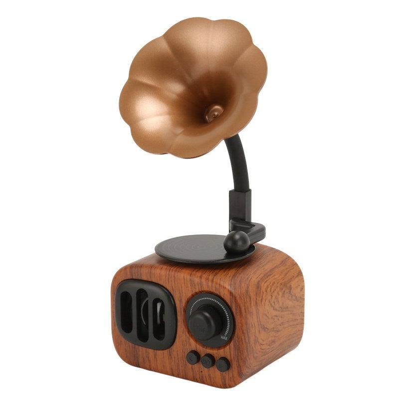 BT Speaker Vintage Mini Wooden BT Speaker - Portable Stereo Radio with USB Flash Drive Memory Card AUX Support 8-Hour Battery Life Compact 5W Magnet Speaker for Home Room - Image 2