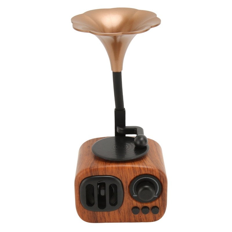 BT Speaker Vintage Mini Wooden BT Speaker - Portable Stereo Radio with USB Flash Drive Memory Card AUX Support 8-Hour Battery Life Compact 5W Magnet Speaker for Home Room - Image 5