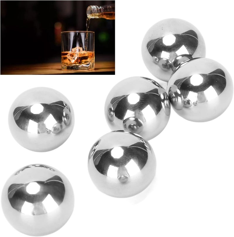 klarako Whiskey Stones Set, 25mm Whiskey Ice Balls Wine Chiller Stones Reusable Stainless Steel Ball for Beverage Beer Drinks for Whiskey Vodka Wine and All Drinks - Image 1