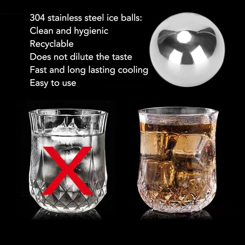klarako Whiskey Stones Set, 25mm Whiskey Ice Balls Wine Chiller Stones Reusable Stainless Steel Ball for Beverage Beer Drinks for Whiskey Vodka Wine and All Drinks - Image 4