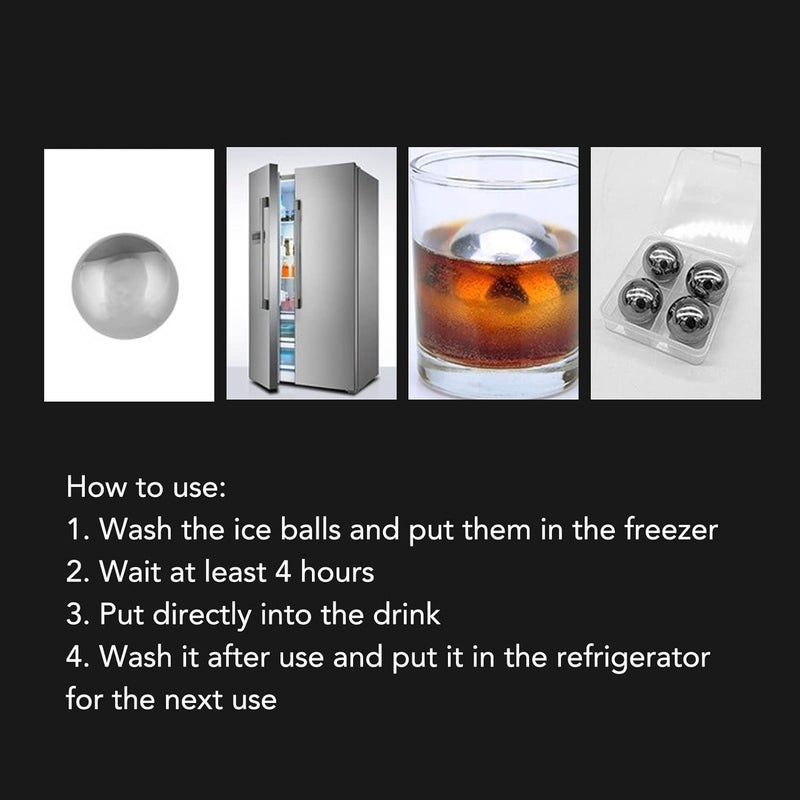 klarako Whiskey Stones Set, 25mm Whiskey Ice Balls Wine Chiller Stones Reusable Stainless Steel Ball for Beverage Beer Drinks for Whiskey Vodka Wine and All Drinks - Image 5