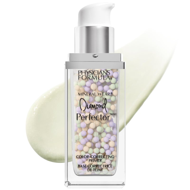 Physicians Formula صيغة فيزيشيانز فورمولا مينيرال وير دايموند بيرفكتور، صيغة جل إلى سيروم 3 في 1 مع مسحوق الماس المعدني، تصحيح وإضاءة، نباتي، خالي من القسوة، وخالي من التلك - برايمر تصحيح اللون - Image 1
