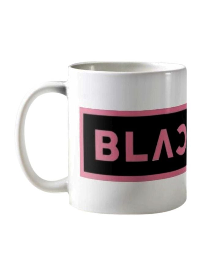 1st Piece Printed Ceramic Mug White/Black/Pink - Image 1