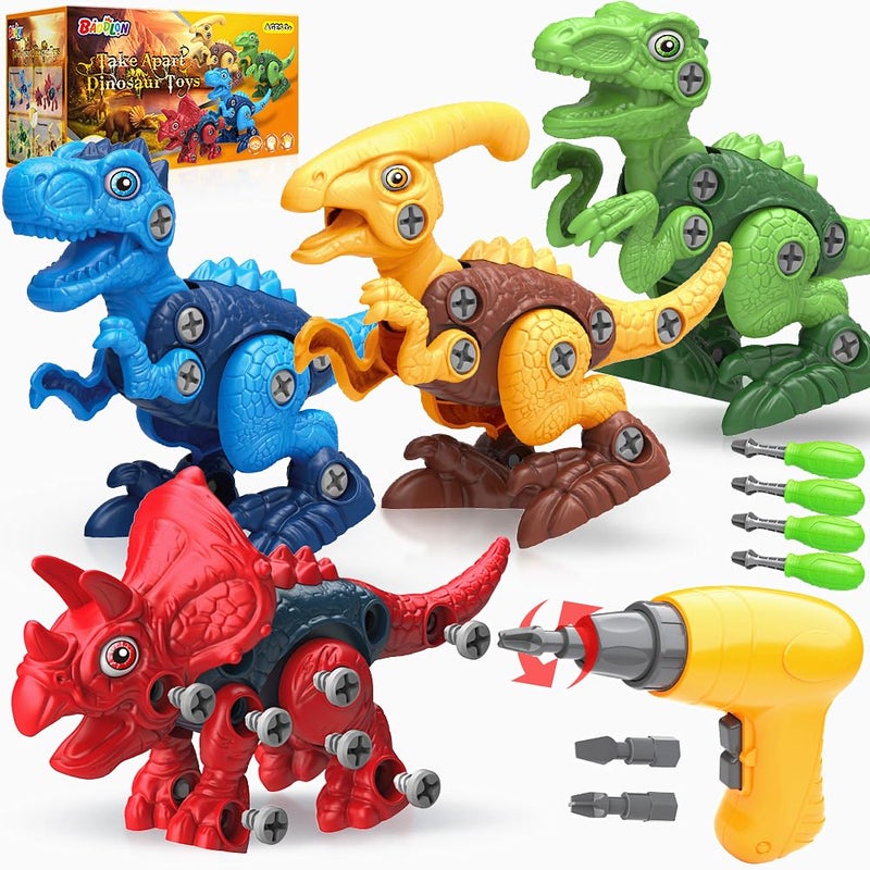BAODLON Dinosaur Toys for 3 4 5 6 7 Year Old Boy Take Apart Dinosaur Toys for Kid 35 57 Building Toy with Electric Drill Learning Educational STEM Construction Toy Christmas Birthday Gift Boy Girl - Image 4