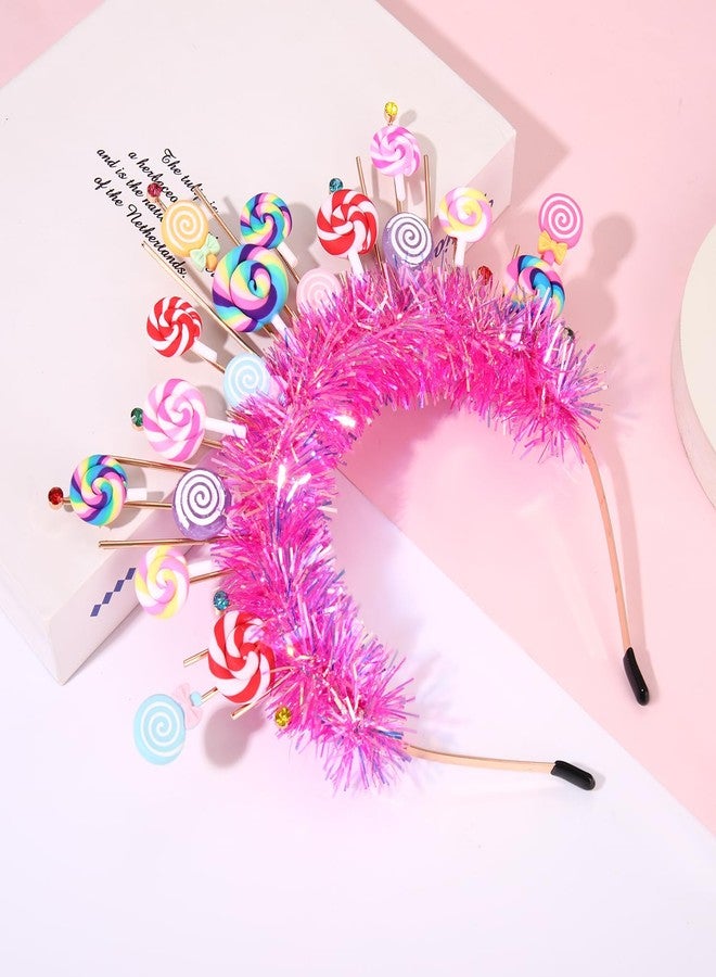 NVENF Candy Headband Costume Accessories Christmas Candy Cane Lollipop Headbands Candyland Costume Halloween Holiday Christmas Outfits for Women Birthday Party Favors Gifts (Pattern G) - Image 3