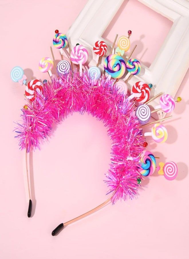 NVENF Candy Headband Costume Accessories Christmas Candy Cane Lollipop Headbands Candyland Costume Halloween Holiday Christmas Outfits for Women Birthday Party Favors Gifts (Pattern G) - Image 2