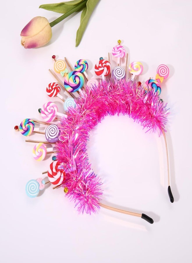 NVENF Candy Headband Costume Accessories Christmas Candy Cane Lollipop Headbands Candyland Costume Halloween Holiday Christmas Outfits for Women Birthday Party Favors Gifts (Pattern G) - Image 5