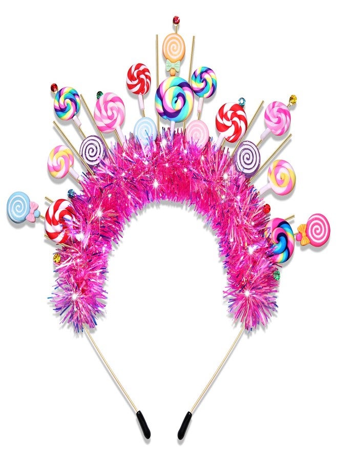 NVENF Candy Headband Costume Accessories Christmas Candy Cane Lollipop Headbands Candyland Costume Halloween Holiday Christmas Outfits for Women Birthday Party Favors Gifts (Pattern G) - Image 1