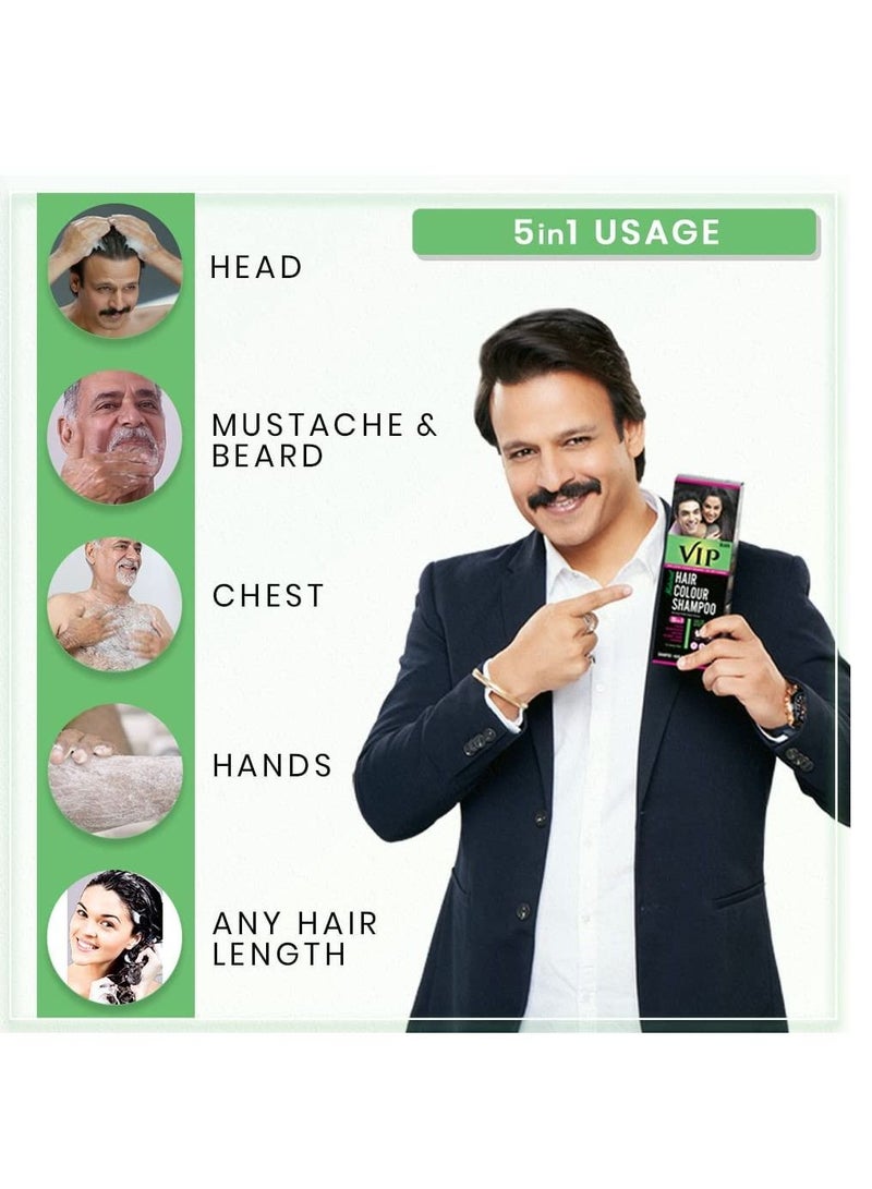 Vip Natural Hair Colour Shampoo Black 180ml - Image 3