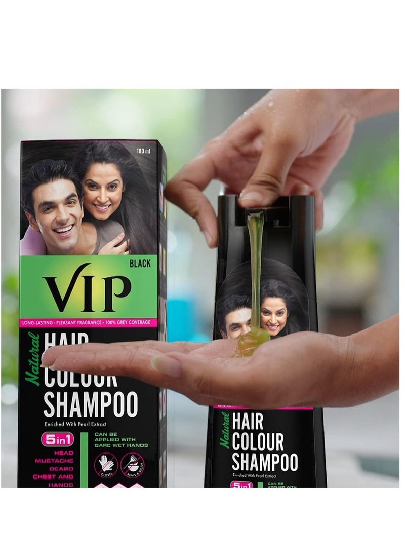 Vip Natural Hair Colour Shampoo Black 180ml - Image 4