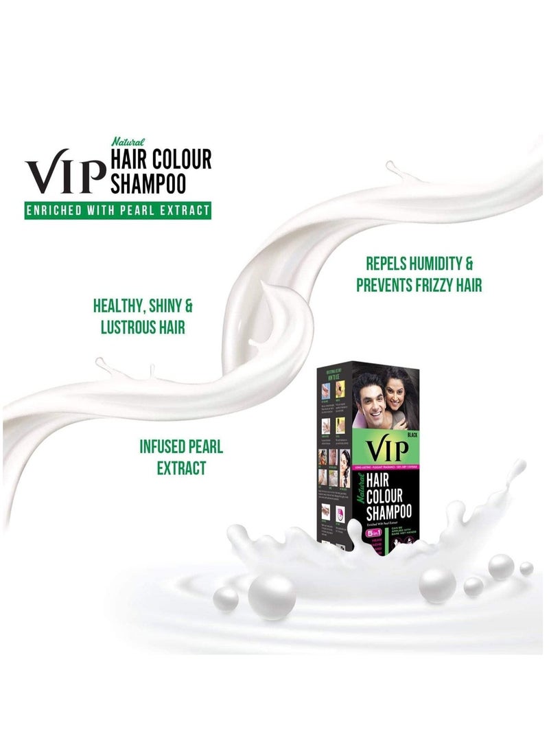 Vip Natural Hair Colour Shampoo Black 180ml - Image 5