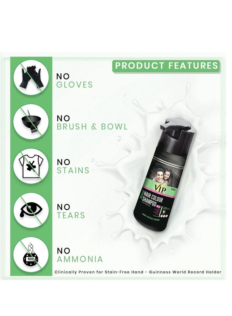 Vip Natural Hair Colour Shampoo Black 180ml - Image 2