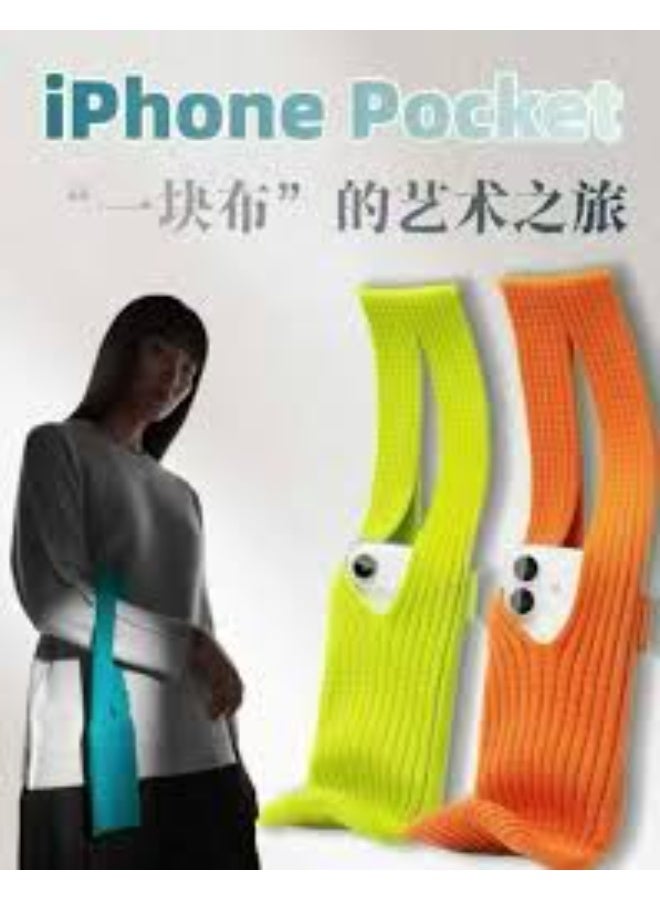 Wearable Knit Phone Pocket with Short 40cm Strap — Designer 3D-Knit Crossbody Phone Carrier | Universal Fit for All iPhone Models & Smartphones | Luxury Flexible Accessory for AirPods, Wallet & Everyday Essentials | Crafted with Stretch Technology | Effortless Style & Utility - Image 4