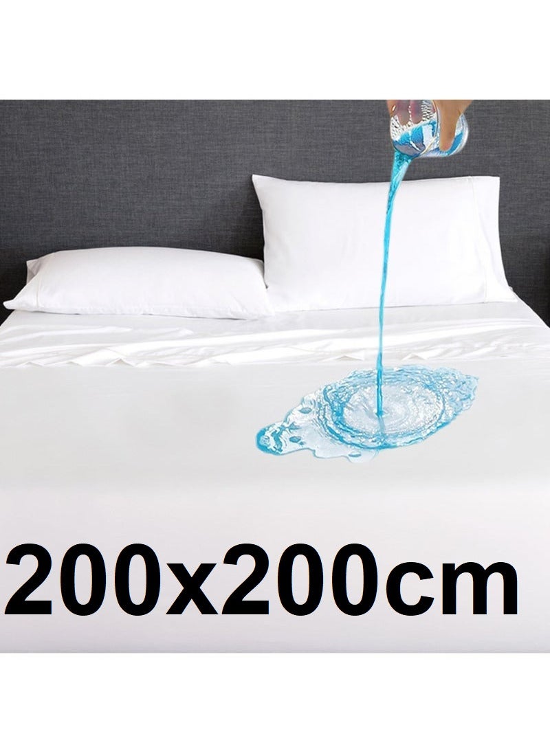 واقي مرتبة مقاوم للماء، ناعم، بلا ضوضاء، لا يسبب الحساسية ومتين، 200 × 200 سم - Image 1