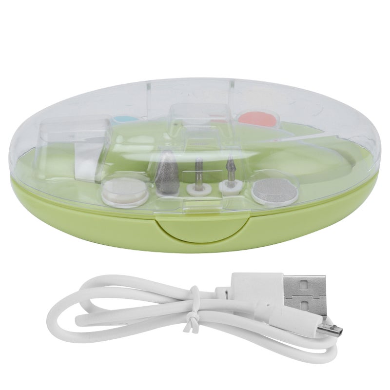 Baby Electric Nail File: Yellow Eco-Friendly ABS Material, 6 Selectable Contacts, 75-Minute Rechargeable Use - Safe Quick Trim Polish, Lightweight Portable Baby Nail Trimmer for Baby, Toddler and Adul - Image 1