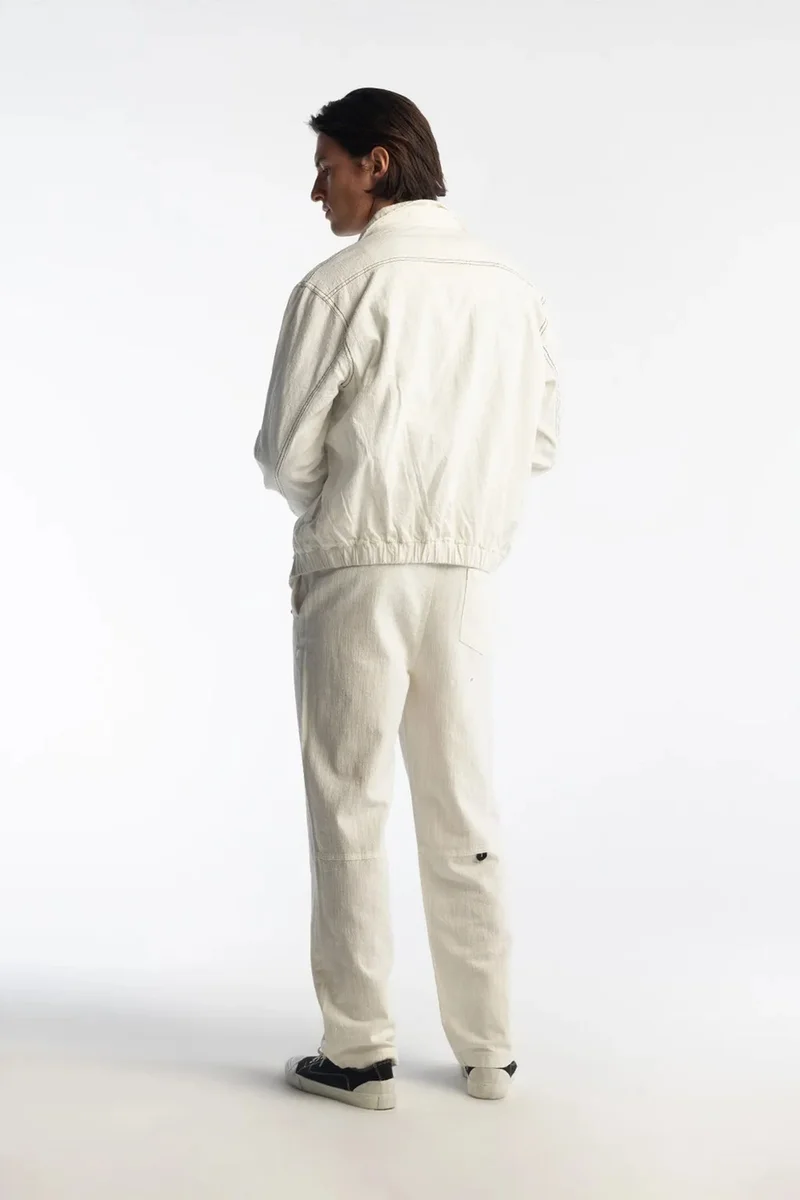 Giesto White GIESTO Straight Leg Pants with Drawstring Waist for Men | Best Price UAE