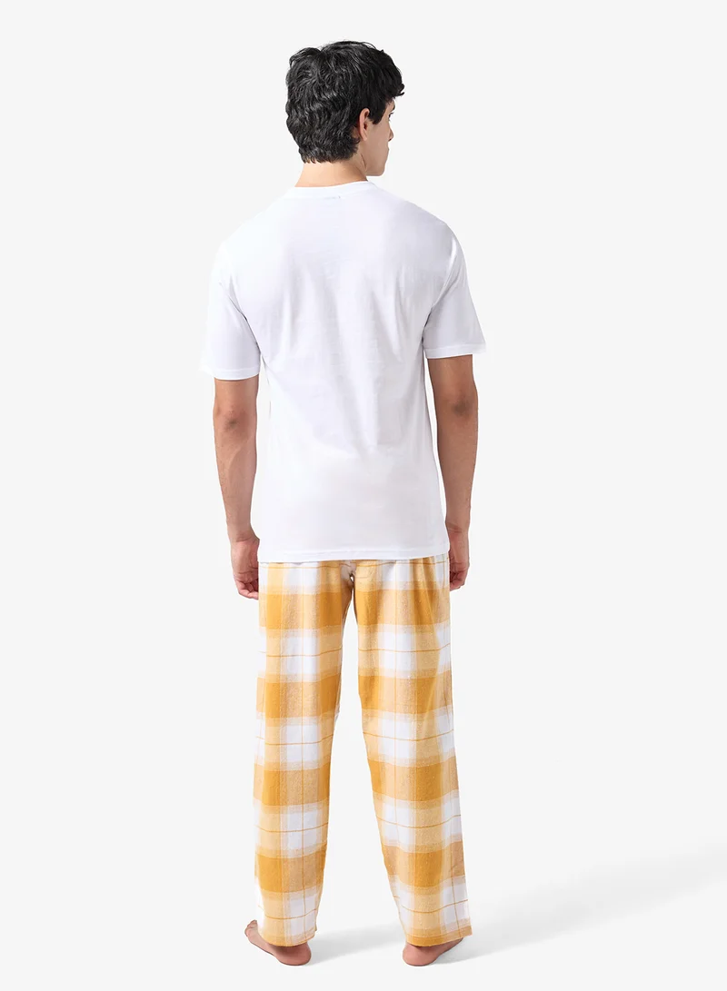 سفنتي فايف طقم بيجامة قميص وبنطلون