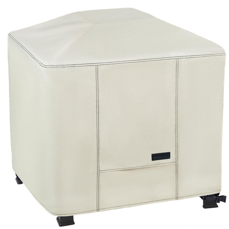 NettyPro Fire Pit Cover Square Waterproof Outdoor Firepit Cover for Gas Propane Fire Pit Table, 32 x 32 x 24 inch, Beige - Image 1