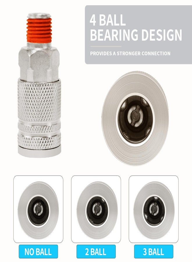 ChillWaves 1/4-Inch Male Industrial Coupler,1/4" NPT Male 4-Ball Quick Connect Air Coupler Air Hose Fittings(12-PACK) - Image 3