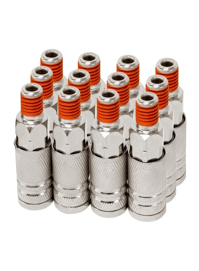 ChillWaves 1/4-Inch Male Industrial Coupler,1/4" NPT Male 4-Ball Quick Connect Air Coupler Air Hose Fittings(12-PACK) - Image 1