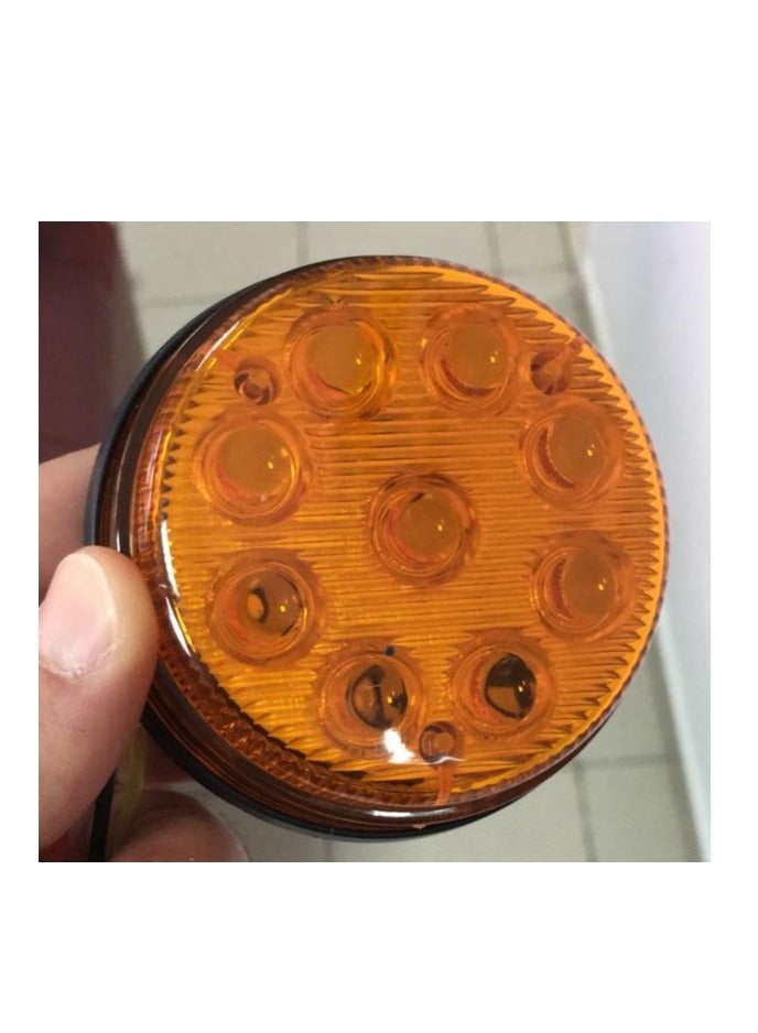 ABRONN 5 PCS Round Amber Signal Light – High-Intensity LED Warning Lights, Emergency Flashing Lights for Vehicles, Trucks, Construction Sites, Waterproof, Durable, Easy Installation