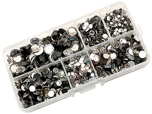Summer-Ray.com Summer-Ray 3mm to 10mm Black/Clear/Tanzanite Flat Back Rhinestone Collection in Storage Box - Image 4