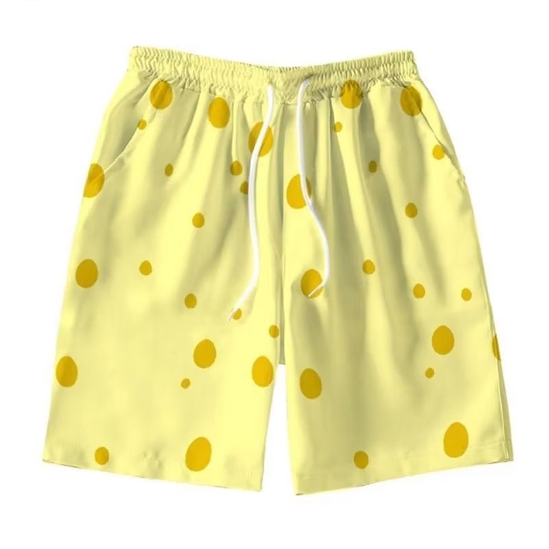 Strawberry Bear Cartoon Couple Shorts Unisex Loose Quick-Drying Fashionable Casual Beach Pants Pajama Pants - Image 1