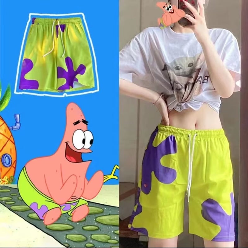 Strawberry Bear Cartoon Couple Shorts Unisex Loose Quick-Drying Fashionable Casual Beach Pants Pajama Pants - Image 2