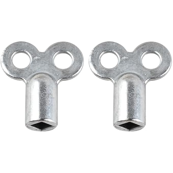 METAL RADIATOR VALVE KEYS, SILVER SQUARE SOCKET BLEED HOLE KEY RADIATOR KEYS, WATER TAP SWITCH BLEED KEY, PLUMBING BLEEDING KEY AIR PLUMBING TOOL FOR RADIATORS AND FAUCET, 2 PCS - Image 1